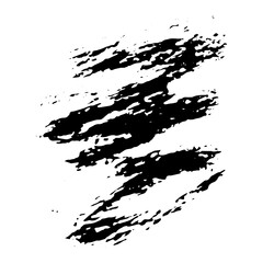 Naklejka premium Ink black blot Abstract stain. Isolate on a white background