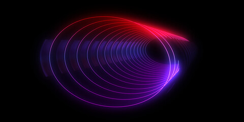 3D abstract background with neon lights. neon tunnel .space construction . 3d illustration
