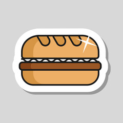 Subway Sandwich vector icon. Fast food sign