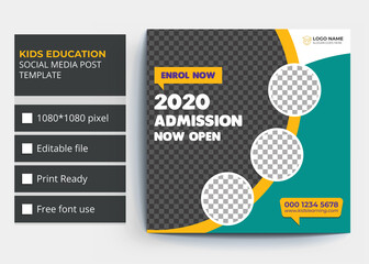 Kids Education Social Media post & Instagram Post template