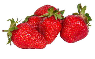 Red fresh strawberry isolated on the white
