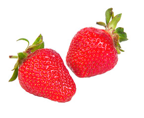 Red fresh strawberry isolated on the white