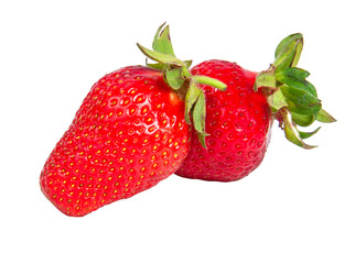 Red fresh strawberry isolated on the white