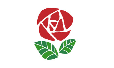 Printmaking Style Roses Vector Illustration