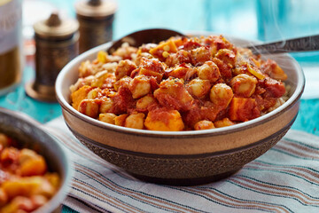 Sweet potato and mango, chickpea curry 