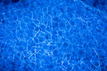 Cluster of transparent soap bubbles