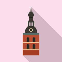 Riga cathedral icon. Flat illustration of Riga cathedral vector icon for web design