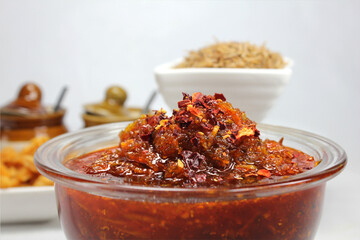 Aam Chhunda or Raw Mango Pickle is Indian side dish served with Chapati,roti or Thepla in the state of Gujarat.