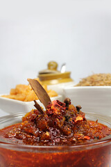 Aam Chhunda or Raw Mango Pickle is Indian side dish served with Chapati,roti or Thepla in the state of Gujarat.