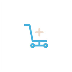 luggage trolley icon flat vector logo design trendy