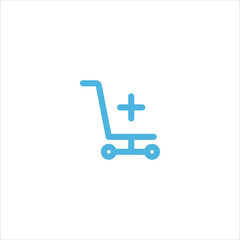 luggage trolley icon flat vector logo design trendy
