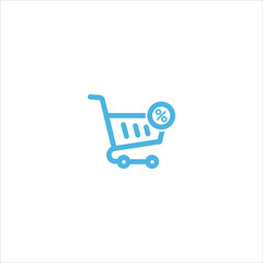shopping trolley icon flat vector logo design trendy