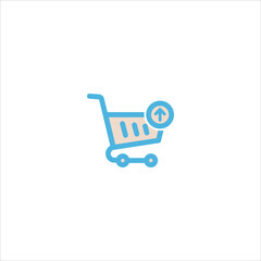 shopping trolley icon flat vector logo design trendy