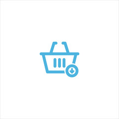 shopping cart icon flat vector logo design trendy