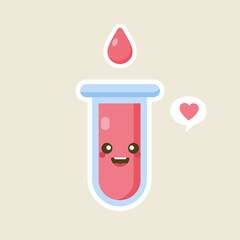 Blood drop character. Cute style blood drop icon. Illustration vector. kawaii Blood donor vector illustration 