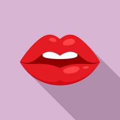 Lip kiss icon. Flat illustration of lip kiss vector icon for web design