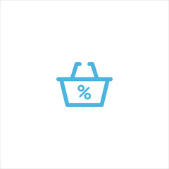 shopping cart icon flat vector logo design trendy