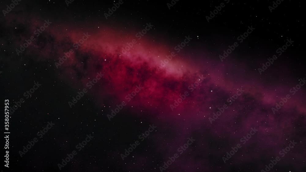Wall mural scene of gaseous or heavenly object in space in a starry field or background. the camera zooms in to