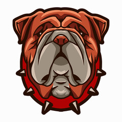bulldog head vector illustration isolated on white background