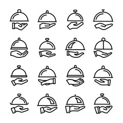 
Dinner, Food, Hotel, Hotel Service, Lunch, Meal, Restaurant, Room Service, Service, Waiter Line Vector Icons Set
