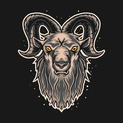 ram goat vector illustration design on dark background