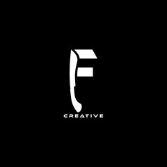 Machete concept simple flat F letter logo design