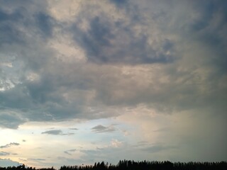 rain cloud and sky  in evening