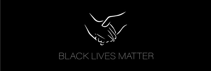 Black Lives Matter. Symbol of Handshake. Equality of races and skin colors.