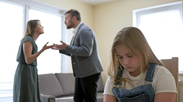 Family scandal. Parents quarreling, child is suffering.