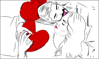 valentines day people illustrations