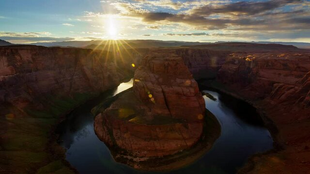 4K Timelapse of Horseshoe Bend at sunset, Arizona, USA