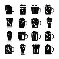 
Drinks Glyphs Vector Icons Set 
