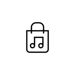 Obraz premium Music store vector icon in black line style icon, style isolated on white background