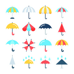 
Umbrella Color Vector Icons Set 
