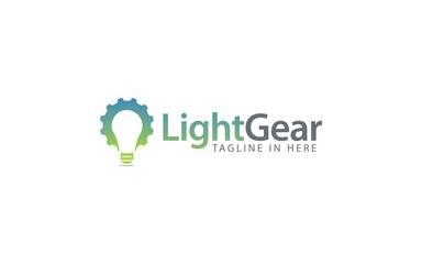 Fototapeta na wymiar Gear Logo forming light bulb symbol