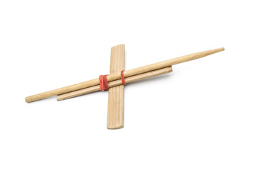 ADHD toys made of bamboo on a white background The children said that it was an airplane.