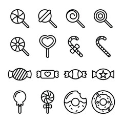 Set of Sweet and Bakers Line Vector Icons 