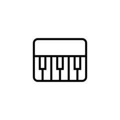 Piano icon vector in black line style icon, style isolated on white background