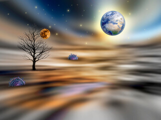 Die Erde erstrahlt im neuen Glanz, Corona Virus - Covid 19 besiegt ! © ccgocke