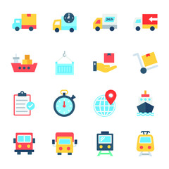 Logistic Delivery Color Vector Icons Set 