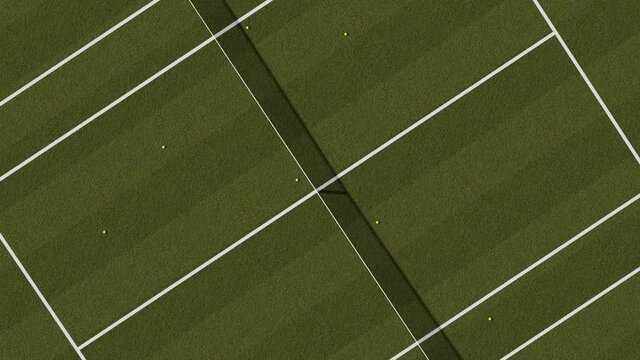 Tennis Grass Court Aerial Vertical Top View