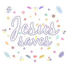 God gives people hope. The Bible, the word of God. Christianity. The number of believers is growing. Lettering Jesus saves. Bible study concept. Colorful vector illustration.