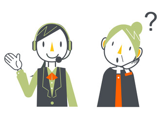 オペレーターとシニア女性のセット