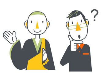 お坊さんと男性のセット