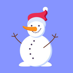 Snowman icon flat style isolated. Vector