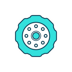 Tire, wheel car icon