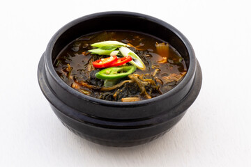 Soybean Paste Soup with Dried Radish Leaves