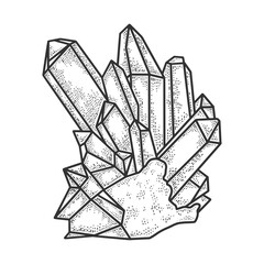 Crystal sketch raster illustration