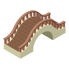 Wood bridge icon. Isometric of wood bridge vector icon for web design isolated on white background
