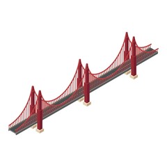 Red wire bridge icon. Isometric of red wire bridge vector icon for web design isolated on white background